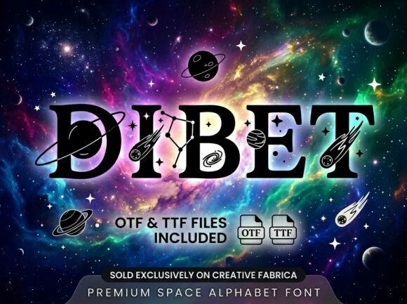 Dibet: A Cosmic Display Typeface for Bold Brand Moments