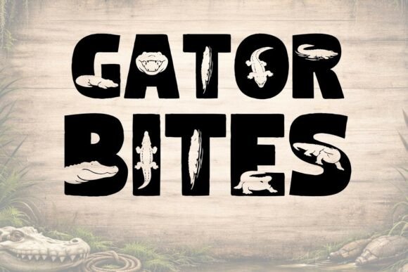 Gator Bites: A Bold Alligator-Themed Display Font for Campaign Impact