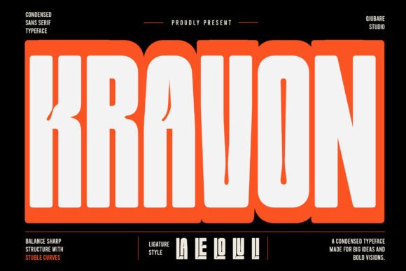 Kravon: A Bold, Calm Condensed Sans Serif for Thoughtful Design