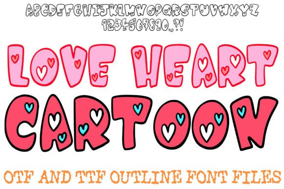 Love Heart Cartoon Font: A Playful, Romantic Display Typeface