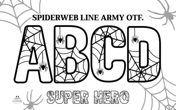 Spiderweb Line Army: Bold Comic-Style Display Font for Crafters